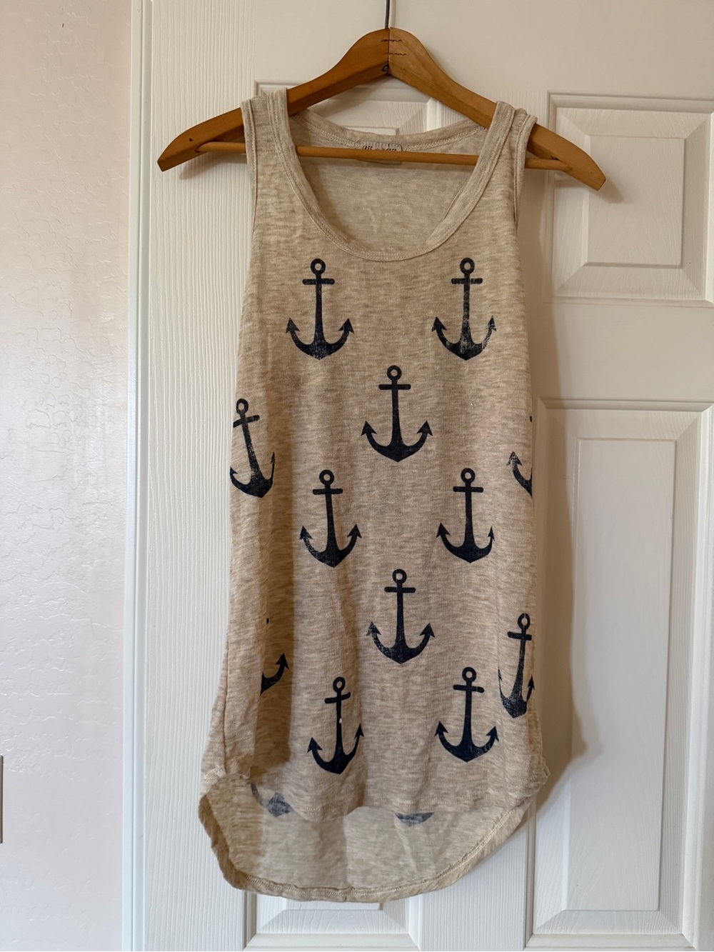 Light Beige Knit Top with Anchors ⚓️